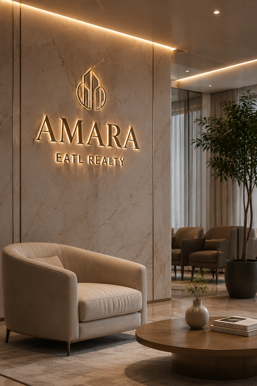 AMARA EATL Realty office lobby signage